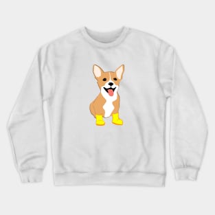 Corgi with yellow boots Crewneck Sweatshirt